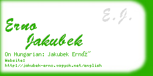 erno jakubek business card